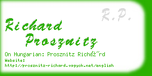 richard prosznitz business card